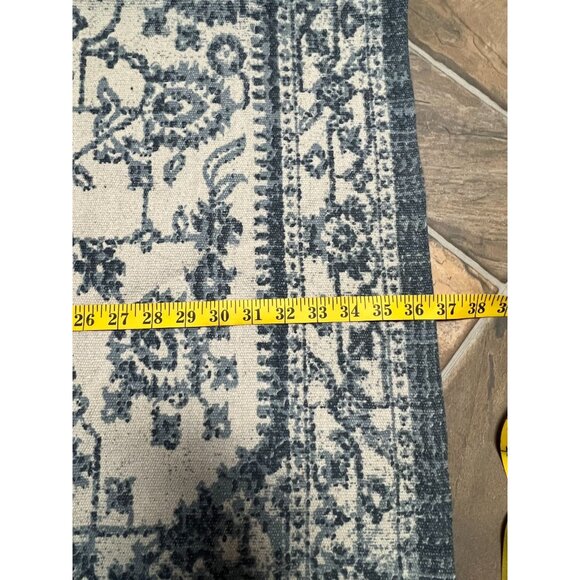 Stitch and Weft Blue Stonewashed Accent Rug 35x59 Boho Runner Mat Machine Wash - Picture 7 of 10